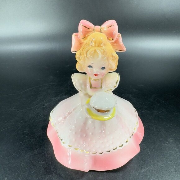 Vintage Joseph Originals Japan Girl Holding A Hat Porcelain Whimsical Figurine - Picture 12 of 12